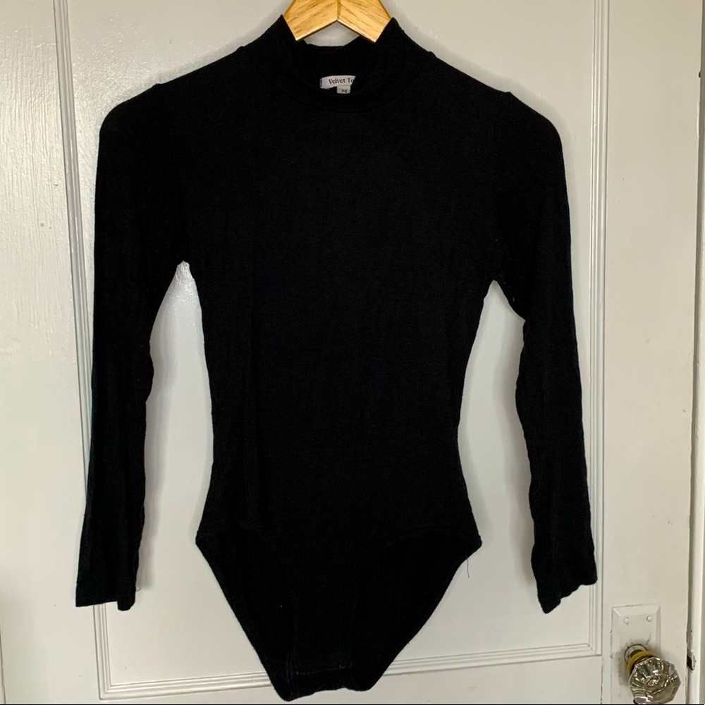 Black open back body suit